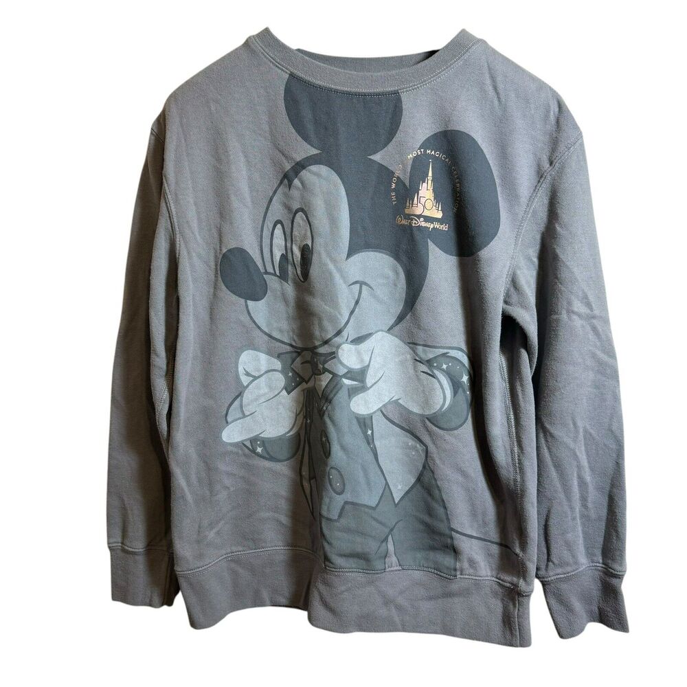 Disney 50th Anniversary Mickey Mouse Grey Sweater Sweatshirt Size Small